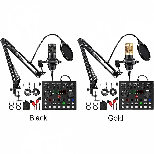 Kit podcast microphone BM800 et carte son V8: qualité audio ultime pour jeu, musique|44,23 €|OKKO MODE