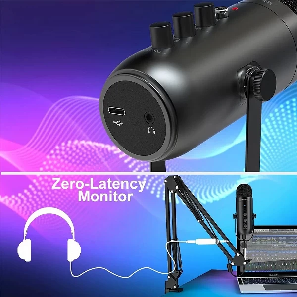 Microphone professionnel USB condensateur cardioïde pour studio et podcast avec HONArm|35,10 €|OKKO MODE