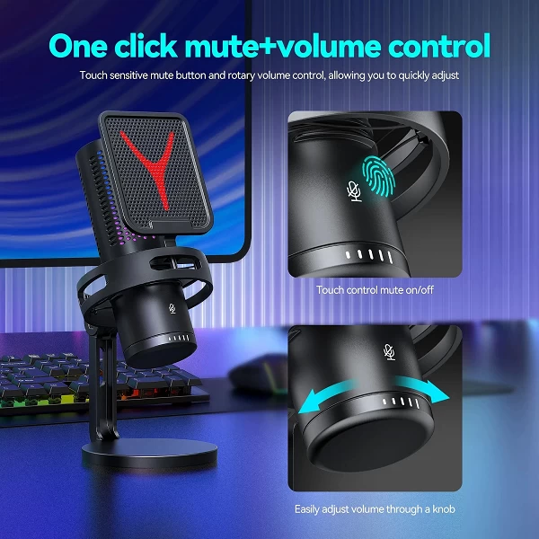 Microphone de jeu condensateur professionnel RVB USB filaire - Qualité studio streaming podcast jouet|15,92 €|OKKO MODE