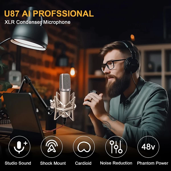 Microphone à condensateur professionnel pour studios et podcasts - U87 AI XLR|46,41 €|OKKO MODE