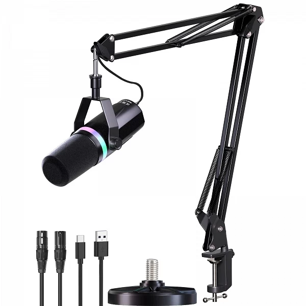 Microphone dynamique USB/XLR XGES-338: Qualité sonore exceptionnelle pour vos podcasts, jeux et diffusions en direct|84,00 €|OKKO MODE