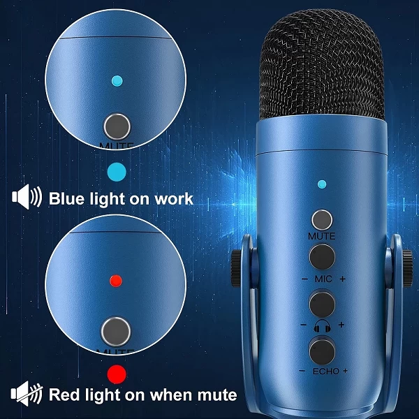 Microphone de podcast à condensateur USB Haomuren: qualité sonore exceptionnelle pour gamers professionnels et réunions en ligne|35,99 €|OKKO MODE