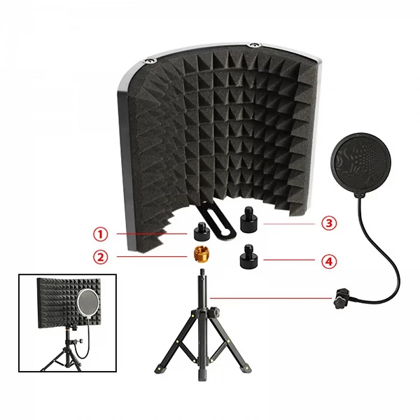 Écran d'isolation de microphone avec support : pour des enregistrements professionnels parfaitement clairs|15,08 €|OKKO MODE