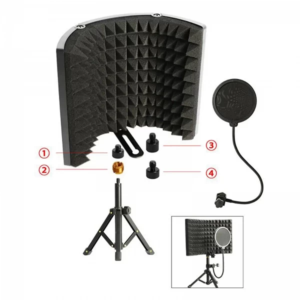 Écran d'isolation de microphone avec support : pour des enregistrements professionnels parfaitement clairs|15,08 €|OKKO MODE