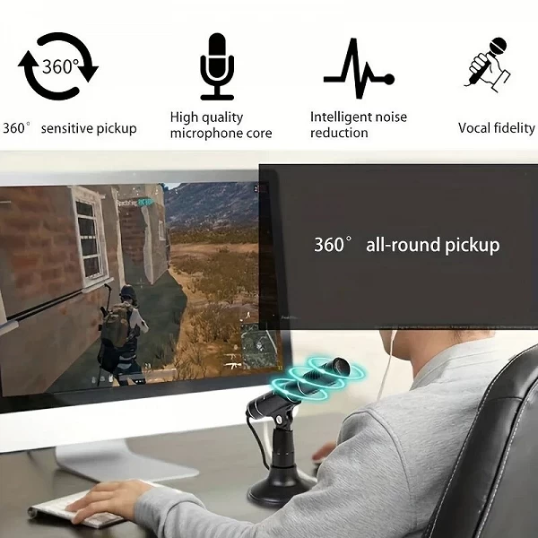 Microphone d'ordinateur à condensateur D6 Voice pour jeux, streaming et podcasts|27,89 €|OKKO MODE