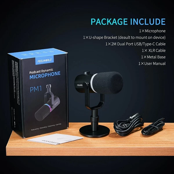 Microphone dynamique FEELWORLD PM1-XS pour podcasting et gaming en direct|73,14 €|OKKO MODE