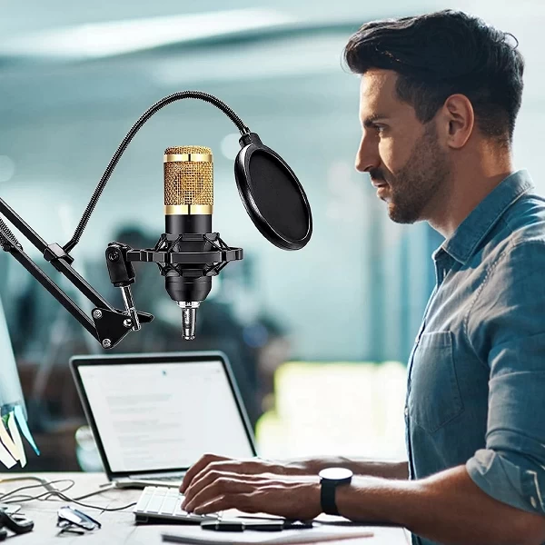 Ensemble de microphones Podcast BM800 et Carte Son V8 avec Filtre anti-pop double couche - Qualité professionnelle OKKO Mode|49,49 €|OKKO MODE