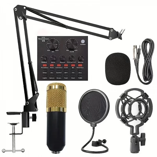 Carte Son BM800 V8 pour chant statique : kit complet podcasting microphone dynamique|42,88 €|OKKO MODE