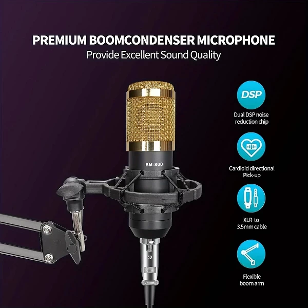 Carte Son BM800 V8 pour chant statique : kit complet podcasting microphone dynamique|42,88 €|OKKO MODE