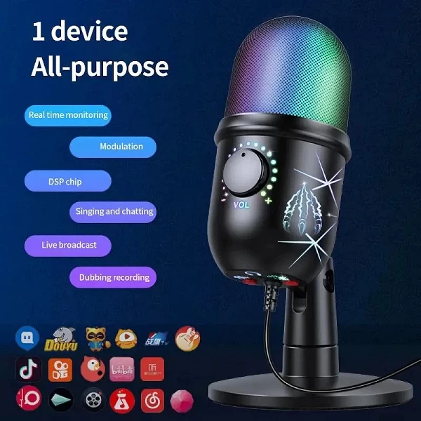 Microphone de jeu USB avec RVB pour PC, streaming et podcasts|20,69 €|OKKO MODE