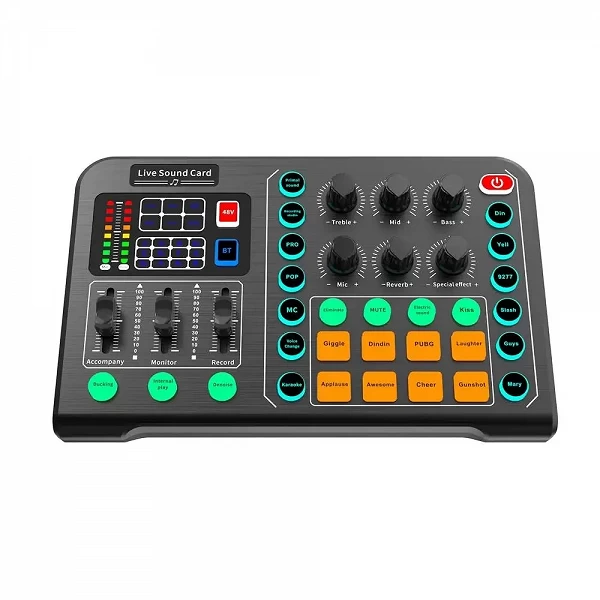 Carte son externe sans fil M6 RGB LED pour karaoké, podcast et studio de musique|19,74 €|OKKO MODE