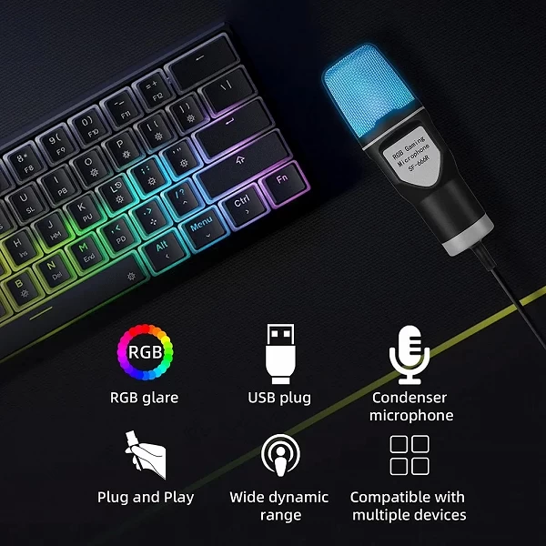 Micro de jeu filaire avec trépied USB pour podcast et streaming sur ordinateur portable|10,79 €|OKKO MODE