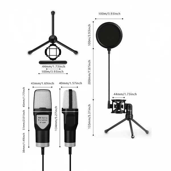 Micro de jeu filaire avec trépied USB pour podcast et streaming sur ordinateur portable|10,79 €|OKKO MODE