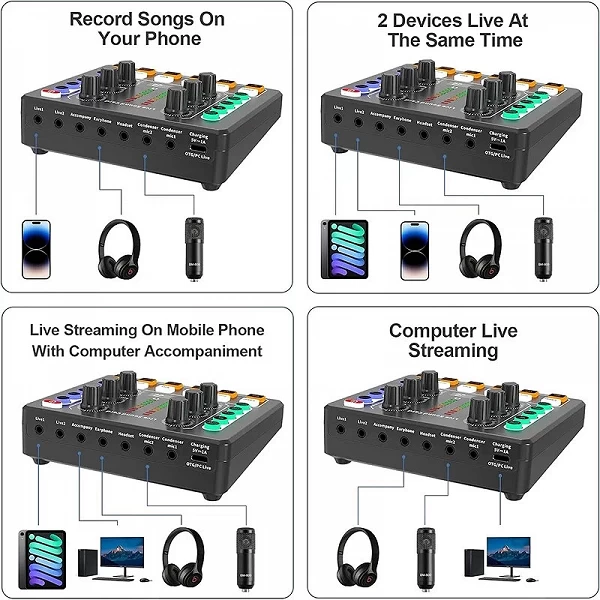 Wild audio avec effets de carte son en direct pour centre commercial DJ, changeur de voix, parfait pour le streaming en direct, |7,84 €|OKKO MODE