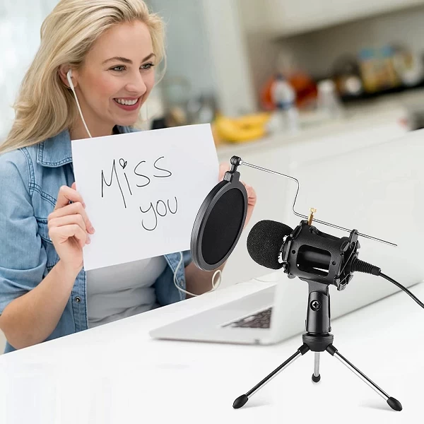 Kit de Microphone vidéo, trépied de bureau, avec prise de 3.5mm, pour PC, YouTube, vidéo Skype, chat, jeu, enregistrement de Pod|11,00 €|OKKO MODE