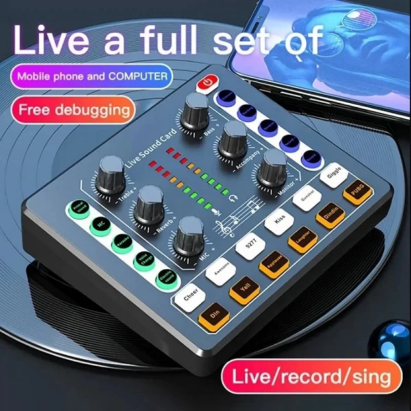 Carte son M8 pour diffusion en direct, interface audio, dispositif de podcasting, roulette avec micro premium, préamplificateur,|19,79 €|OKKO MODE