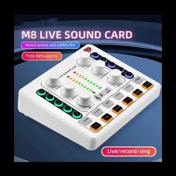 Carte son sans fil Bluetooth M8, réduction du bruit, diffusion en direct, podcasting, audio, centre commercial numérique|19,79 €|OKKO MODE