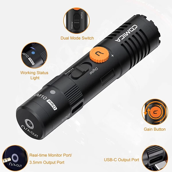 Comica VM10 Pro-Microphone caméra VM10 Pro avec contrôle de gain de montage antichoc, Deadcat, microphone de fusil de chasse vid|41,86 €|OKKO MODE