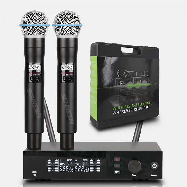 SLXD4-Microphone sans fil pour touristes professionnels, performance sur scène, 2 canaux, 600-699MHz, karaoké, détermination du |153,59 €|OKKO MODE