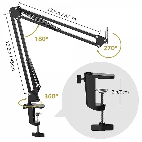 Support de micro à balancier incliné, bras de flèche de micro, bracelet de tesoure en lança réglable, 138 Amens Cast Streaming, |46,99 €|OKKO MODE