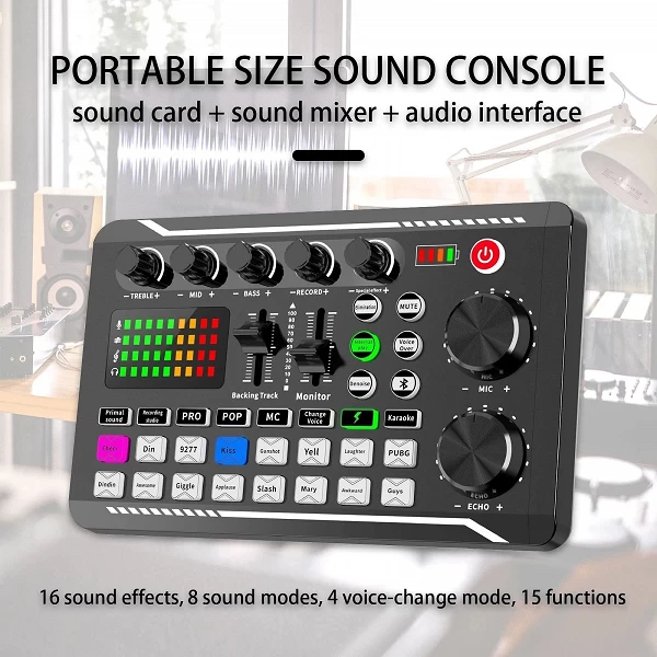 Kit de studio de podcast, interface audio, console de son de centre commercial avec microphone à condensateur DJ, carte son|38,40 €|OKKO MODE