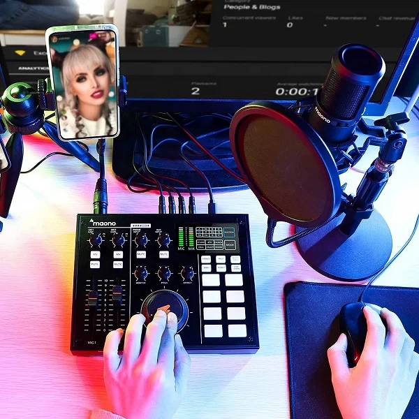 MAONO-Carte son externe pour centre commercial, streamer en direct avec réduction du bruit, interface audio statique, podcast|490,44 €|OKKO MODE