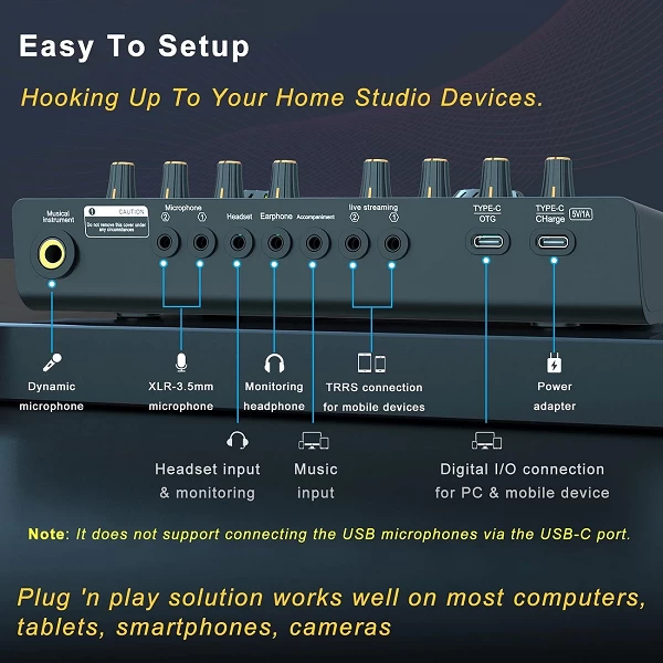 Ensemble d'équipement de podcast, interface audio avec centre commercial et effets vocaux, studio, centre commercial DJ XLR tout|53,75 €|OKKO MODE