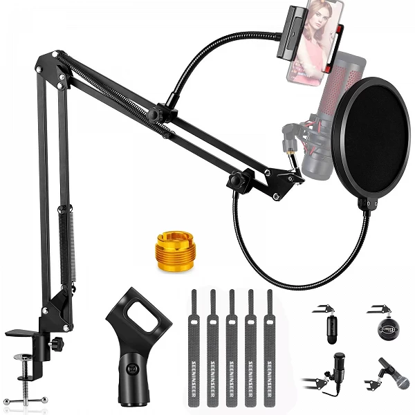 Support de Microphone à bras ciseaux réglable avec filtre Pop, support de Suspension pour jeux, Podcast, cuisson à la vapeur|42,29 €|OKKO MODE