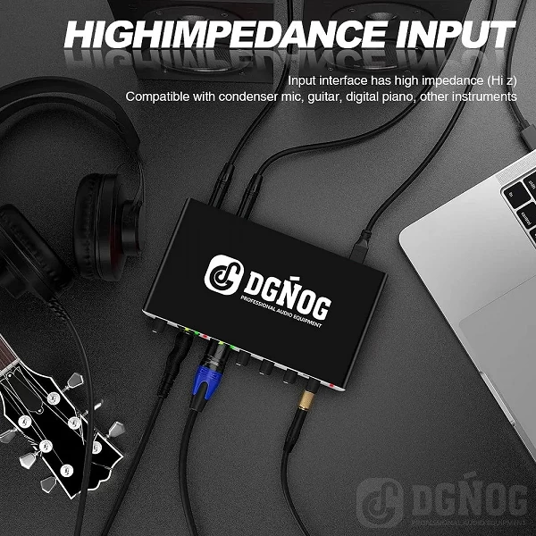 Carte Son USB DGNOG MD02 Interface Audio Professionnelle pour Enregistrement sur Ordinateur, Guitare Électrique, Studio, Podcast|47,69 €|OKKO MODE