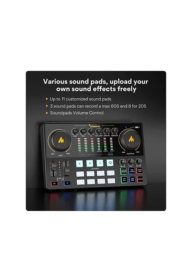 Maono-Wild audio AME2, carte son, tout-en-un, portable, studio de podcast pour statique, streaming en direct, YouTube, PC|197,99 €|OKKO MODE