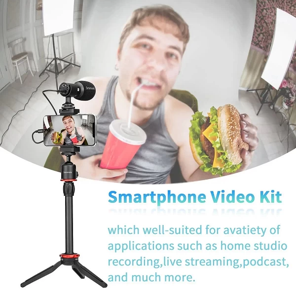 Saramonic-Kit vidéo SmartMic MTV pour Smartphone, Youtube, Podcasters, Vloggers, Live Streaming, Facebook, Blogger, Sutdio Stati|83,00 €|OKKO MODE