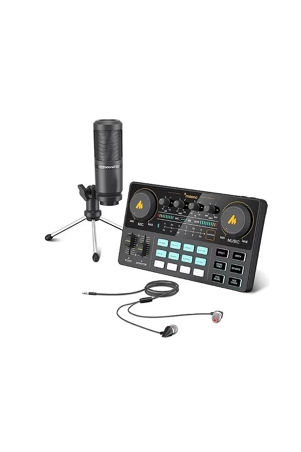 MaonoCaster Wild Audio Podcast Studio Kit de Carte Son avec Microphone pour Live Streaming Statique Youtube PC \ Téléphone, AM20|123,29 €|OKKO MODE