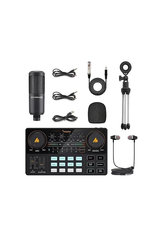 MaonoCaster Wild Audio Podcast Studio Kit de Carte Son avec Microphone pour Live Streaming Statique Youtube PC \ Téléphone, AM20|123,29 €|OKKO MODE