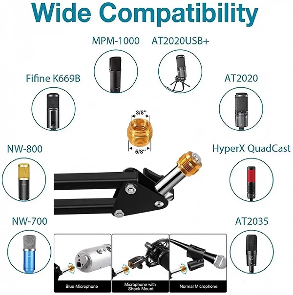 Support de bras de Microphone à Suspension réglable, robuste, ciseaux, pour jeu, Streaming, enregistrement, Podcast|31,49 €|OKKO MODE