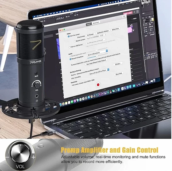 COMICA 7RYMS SR-AU01-K2 USB Microphone PC Condensateur Kit avec Shock Mount et Moniteur en Temps Réel pour Podcast Live Streamin|101,47 €|OKKO MODE