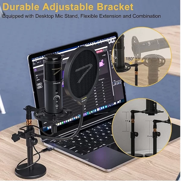 COMICA 7RYMS SR-AU01-K2 USB Microphone PC Condensateur Kit avec Shock Mount et Moniteur en Temps Réel pour Podcast Live Streamin|101,47 €|OKKO MODE