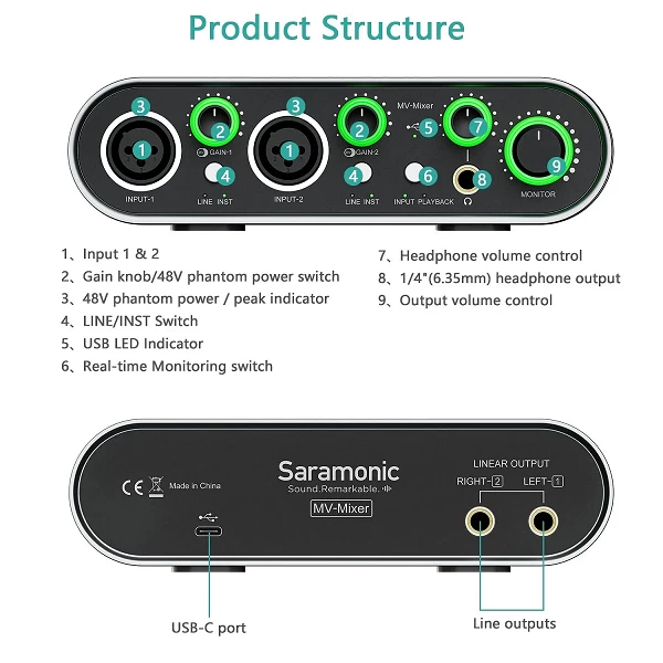 Microphone USB Saramonic MV-Mall Touristors, Wild audio pour chanteurs, guitaristes, musiciens, podcasteurs, producteurs, stream|149,50 €|OKKO MODE