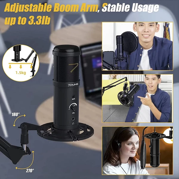 7 Kit de microphone USB à condensateur professionnel SR-AU01-K1 RYMS pour les jeux, le podcasting, le streaming en direct, l'enr|118,67 €|OKKO MODE