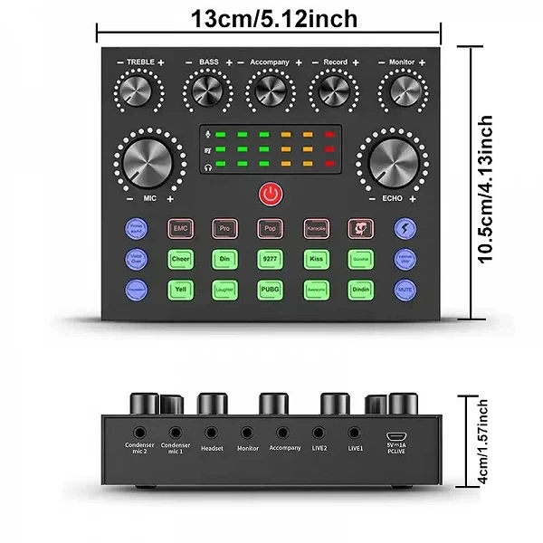 Centre commercial audio V8S avec désinfection vocale, centre de podcast, carte son pour téléphone, jeux, karaoké, studio, diffus|21,59 €|OKKO MODE