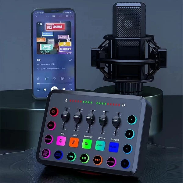 Ensemble de carte son professionnel F11, microphone à condensateur audio, studio de chant, karaoké, podcast, statique, streaming|54,59 €|OKKO MODE