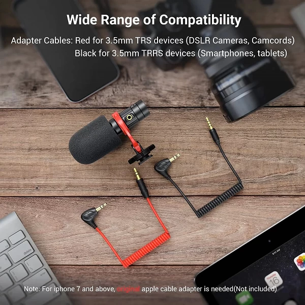 SmallRig – Microphone vidéo sur caméra S20, stéréo, avec fixation antichoc, pour appareils photo DSLR, pour iPhone et Smartphone|62,40 €|OKKO MODE