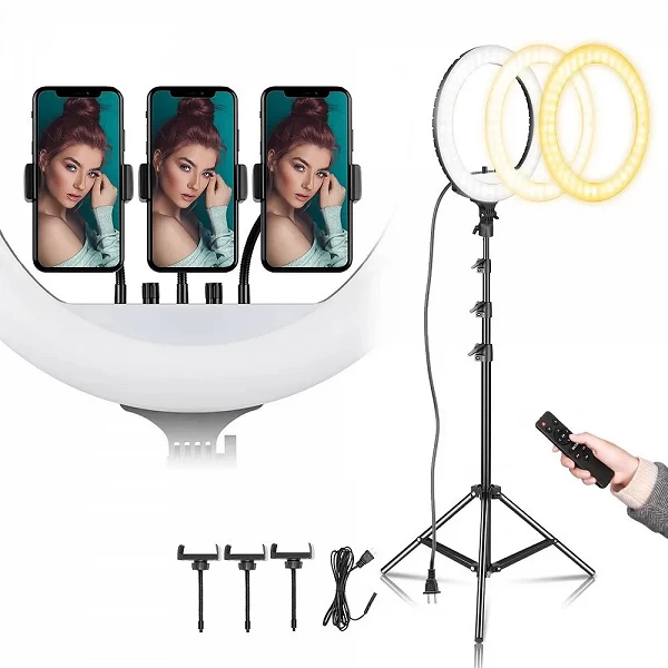 Anneau Lumineux LED 18 Pouces Télécommande Selfie Photo Vidéo - Éclairage professionnel ajustable et portable|43,67 €|OKKO MODE