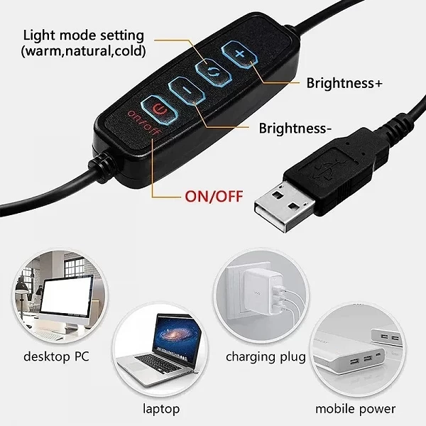 Anneau lumineux LED selfie trépied support téléphone intensité variable|2,08 €|OKKO MODE