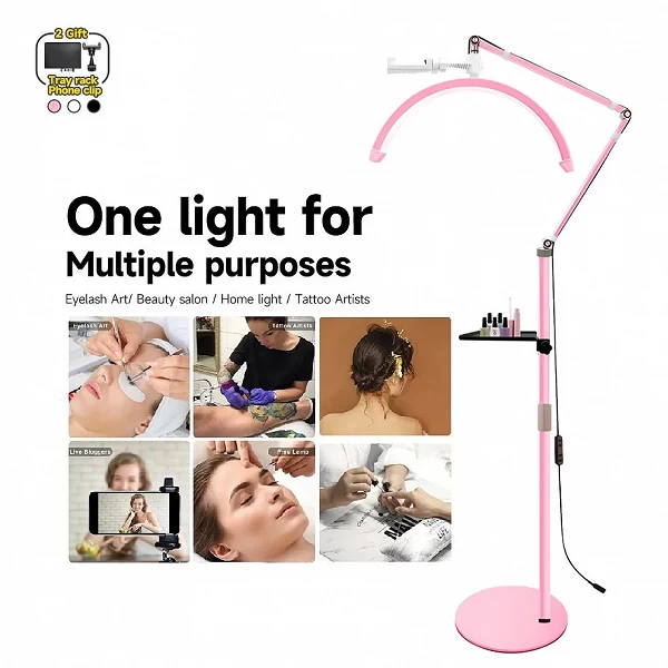 Anneau lumineux LED demi-lune GX490 ajustable - Salon de beauté & Maquillage|98,99 €|OKKO MODE