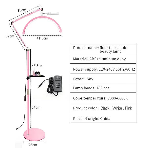 Anneau lumineux LED demi-lune GX490 ajustable - Salon de beauté & Maquillage|98,99 €|OKKO MODE