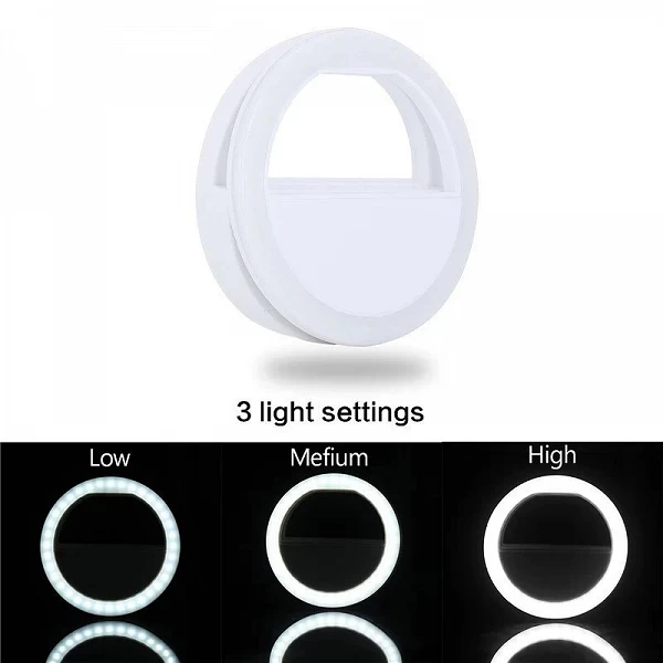 Anneau lumineux LED pour selfie de téléphone portable - Lampe à selfie clip-on, rechargeable USB|3,59 €|OKKO MODE