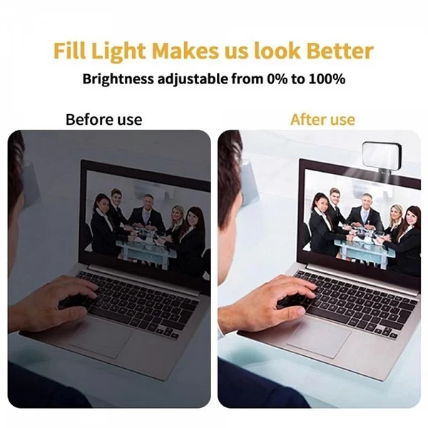 Mini Selfie Fill Light Portable Rechargeable 3 Modes Luminosité Réglables - Clip Téléphone Ordinateur|5,39 €|OKKO MODE