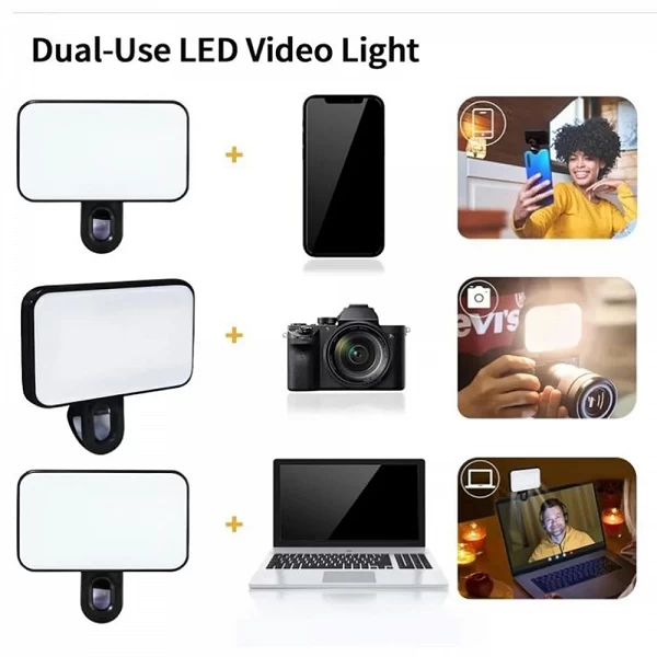 Mini Selfie Fill Light Portable Rechargeable 3 Modes Luminosité Réglables - Clip Téléphone Ordinateur|5,39 €|OKKO MODE