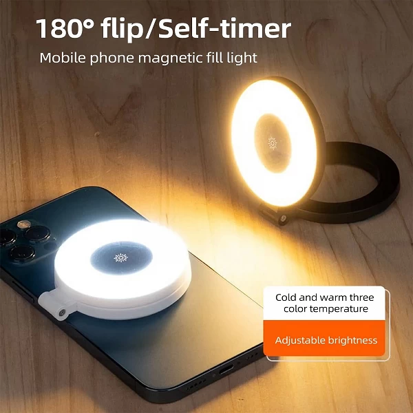 Lumière Selfie Magnétique pour Smartphone - 3 Modes Réglables|15,95 €|OKKO MODE