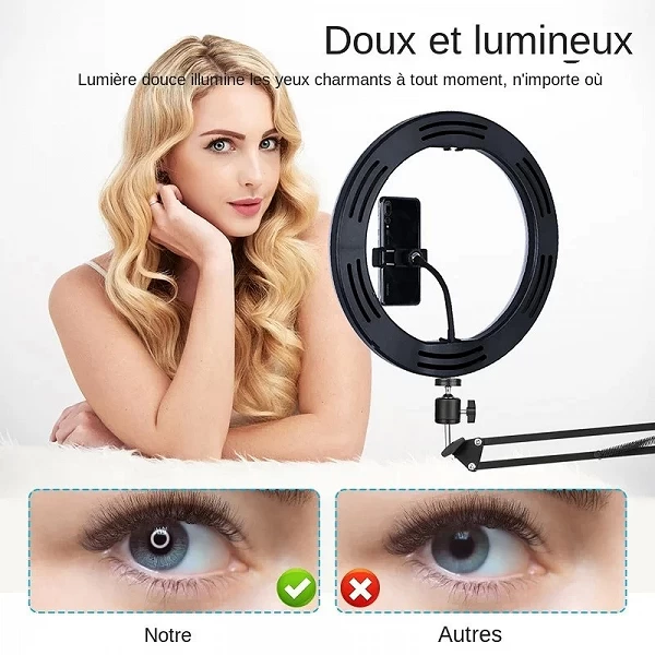 Anneau Lumineux LED 10 Pouces: Support Mobile, Lampe de Photographie pour Diffusion en Direct|22,66 €|OKKO MODE